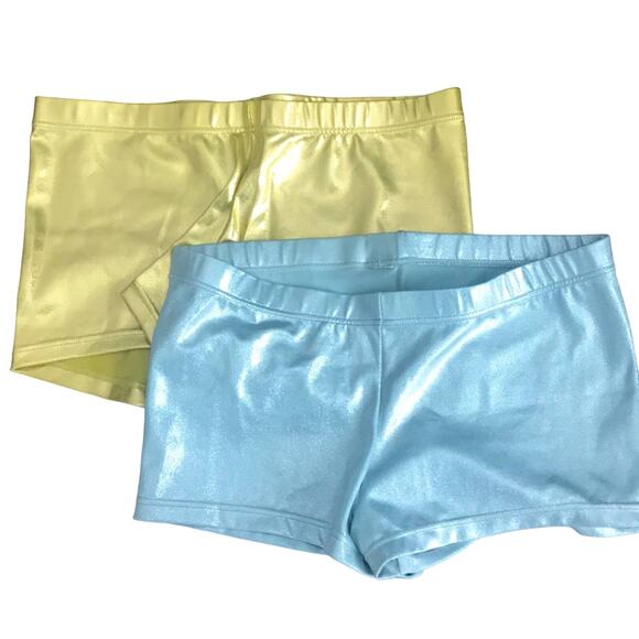 balera Pants - Balera Metallic Dance Shorts - Silver and Gold, Size Adult Medium